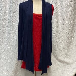 XXI‎ size medium Stylish Navy Women's Open Front Cardigan sleeveless cozy comfy